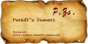 Patkós Zsanett névjegykártya
